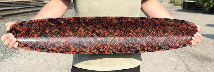 Martin Kremer Fused Glass Plaid Ellipse Bowl