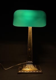 Art Deco Emeralite Bankers Desk Lamp