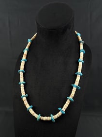 Santo Domingo Pueblo Turquoise Heishi Necklace