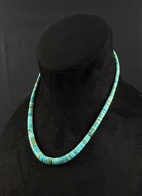 Santo Domingo Rolled Turquoise Necklace