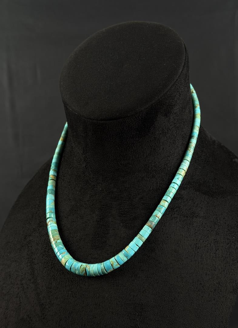 Santo Domingo Rolled Turquoise Necklace (1 of 4)
