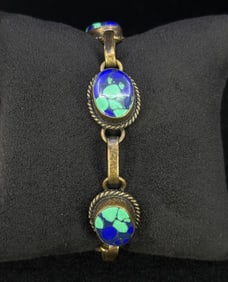 Taxco Mexico Sterling Silver Azurite Bracelet