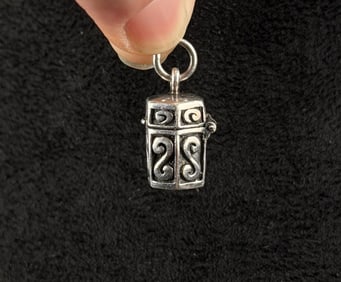 Sterling Silver Prayer Box Pendant