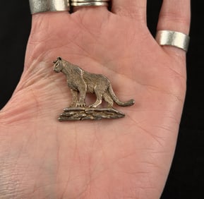 Sterling Silver Mountain Lion Brooch