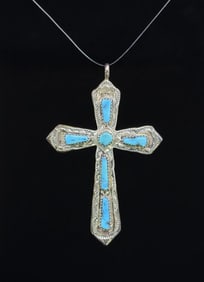 George and Lupeta Leekity Zuni Sterling Cross