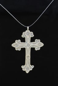 Navajo Sterling Silver Cross Pendant