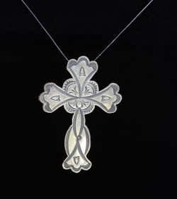 Neal Paquin Jemez Sterling Silver Cross Pendant