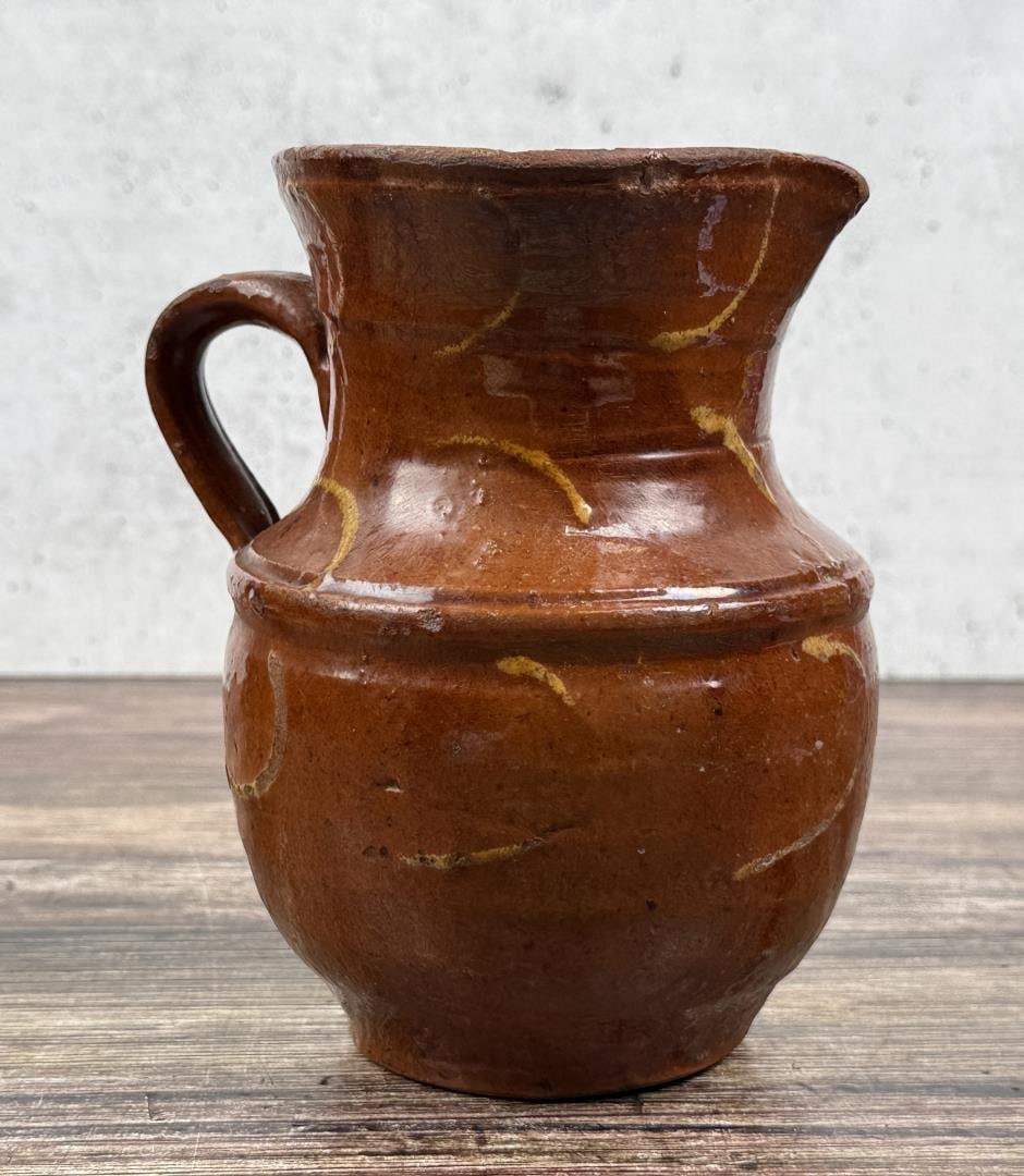 American Redware Slip Decorated Pitcher (1 of 9)