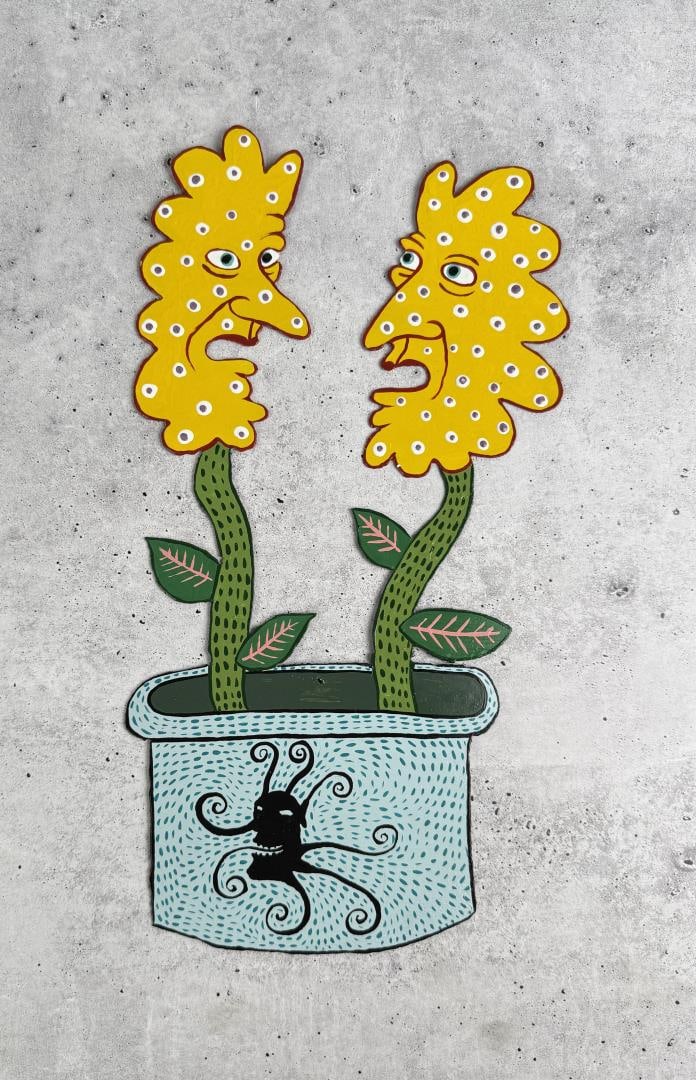 Steve Burnley Olly and Dolly O'Bloom Folk Art Sign (1 of 3)