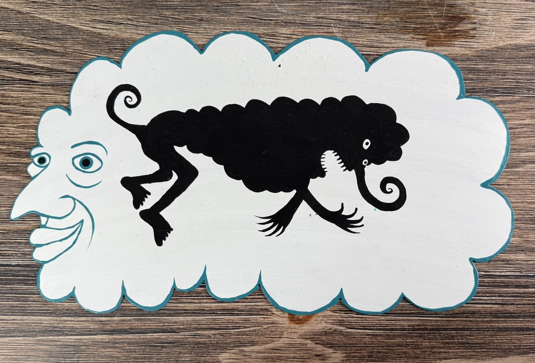 Steve Burnley Cloud Nine and Oh Folk Art Sign (1 of 3)