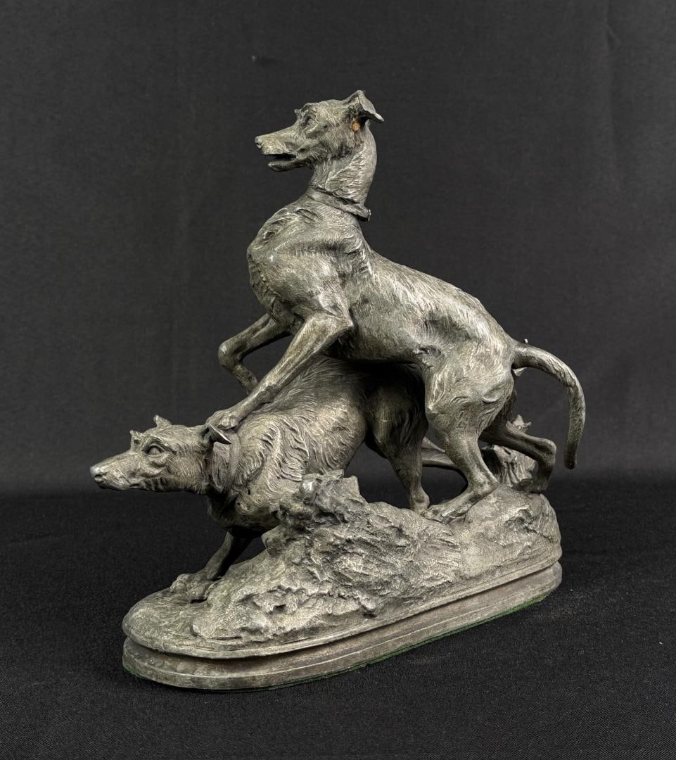 Pierre Jules Mene Spelter Terrier Sculpture (1 of 5)