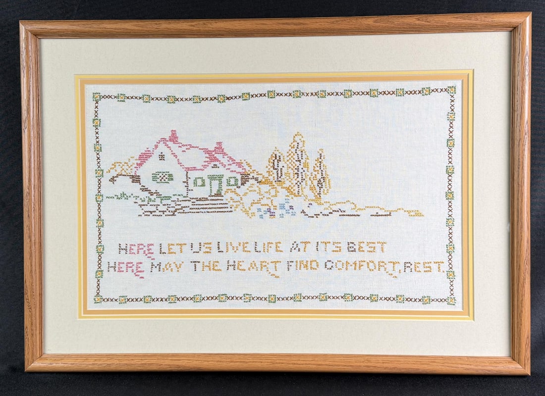 Antique Needlework House Sampler (1 of 4)