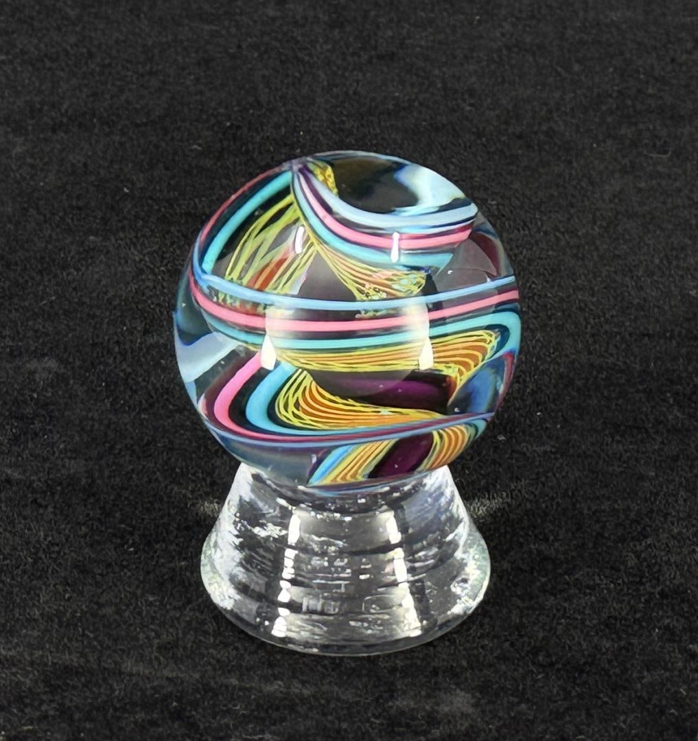 Geoffrey Beetem Art Glass Swirl Marble (1 of 5)