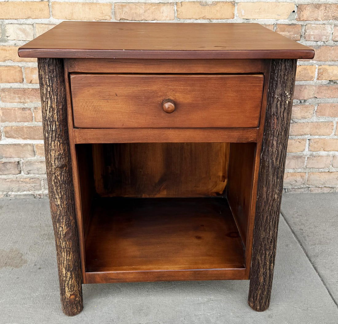 Black Forest Hickory Natural Bark Open Nightstand (1 of 5)