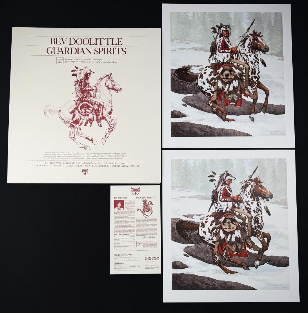 Bev Doolittle Guardian Spirits Prints Signed: Signed and Numbered in Folio. 23" by 26". Edition 5,708/13,233.