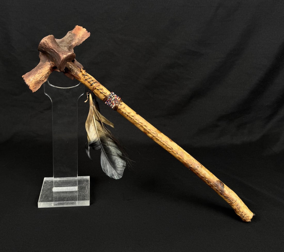 Comanche Indian Buffalo Vertebrae War Club (1 of 8)