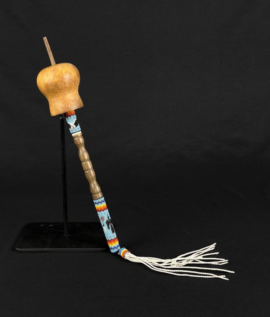 Kiowa Native American Beaded Peyote Gourd Rattle (1 of 5)