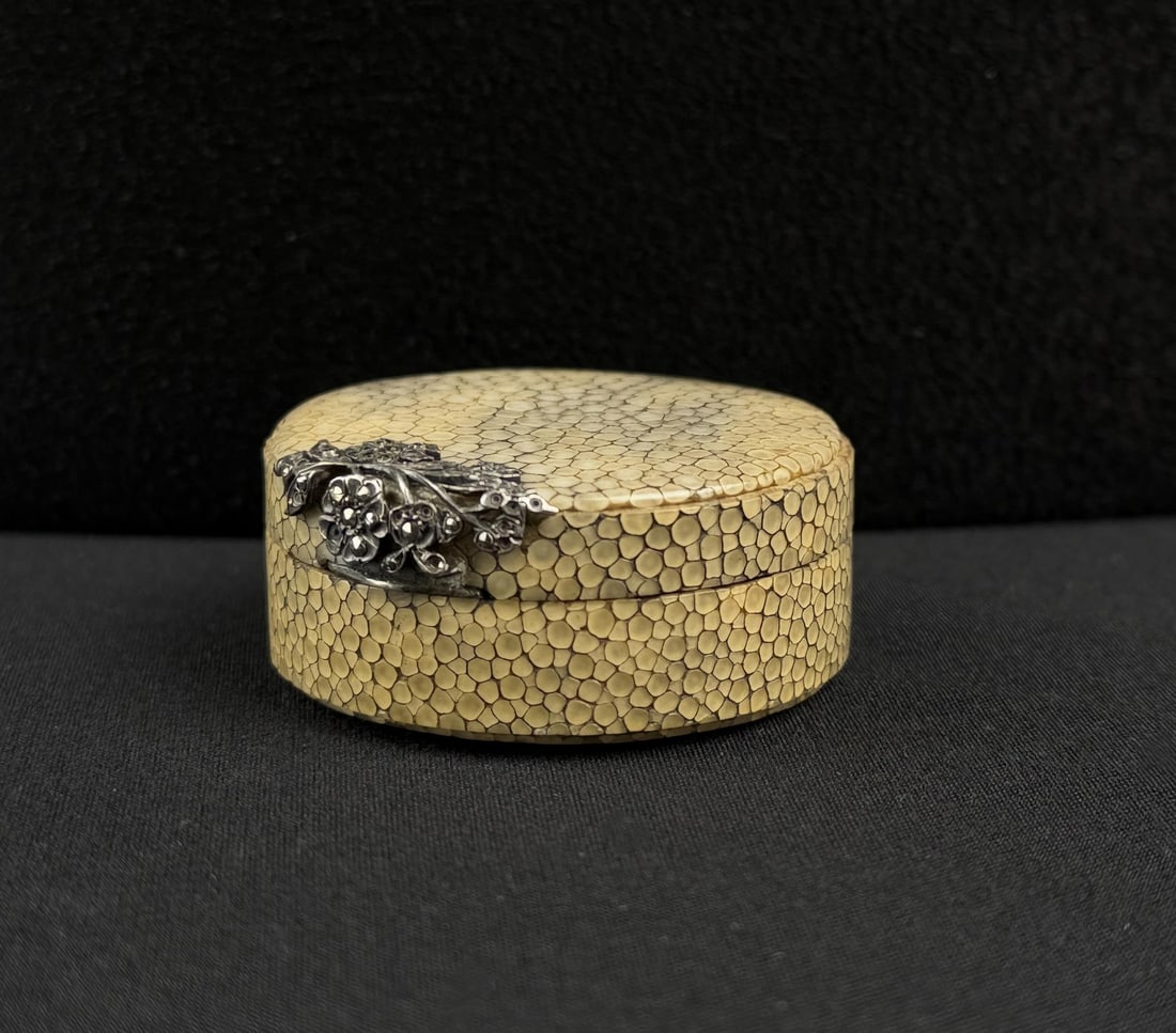 Victorian Shagreen Sterling Silver Snuff Box (1 of 4)