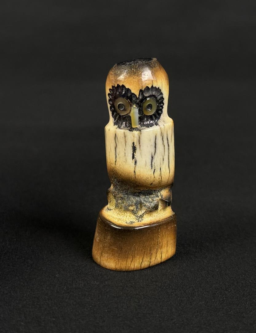 Craig Haloo Zuni Carved Antler Owl Fetish (1 of 4)