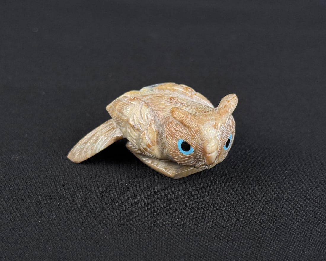 Hudson Sandy Zuni Carved Owl Fetish (1 of 4)