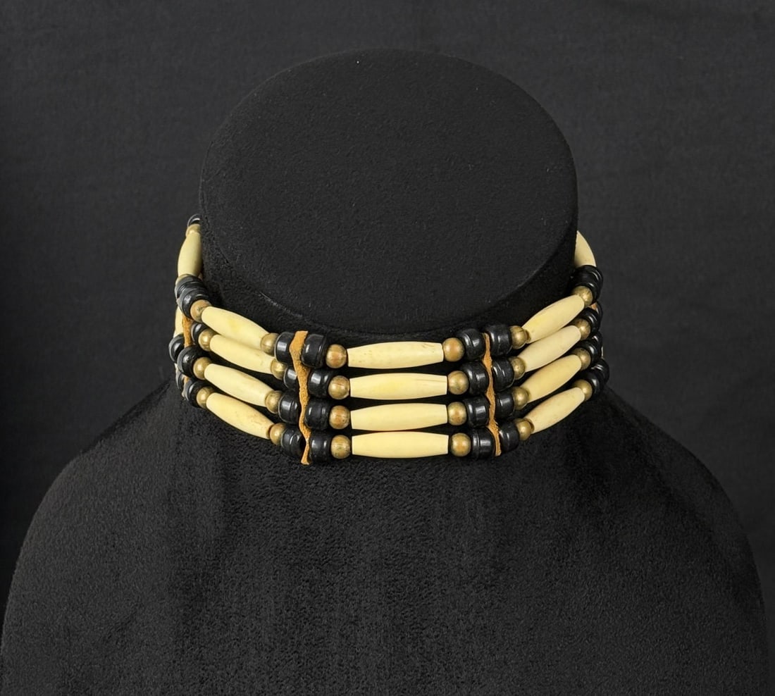 Native American Indian Hair Pipe Choker Necklace (1 of 5)