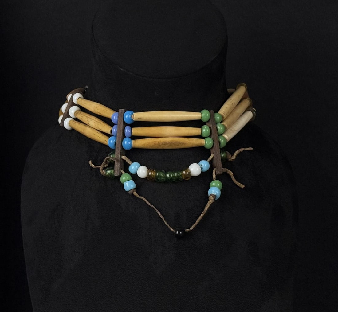 Native American Indian Hair Pipe Choker Necklace (1 of 4)