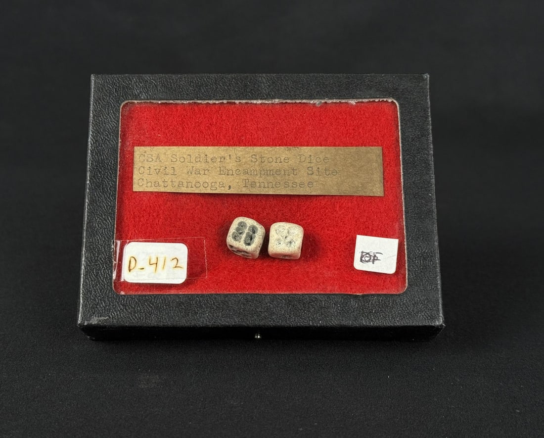 Civil War Confederate Bone Dice: Chattanooga Tennessee.