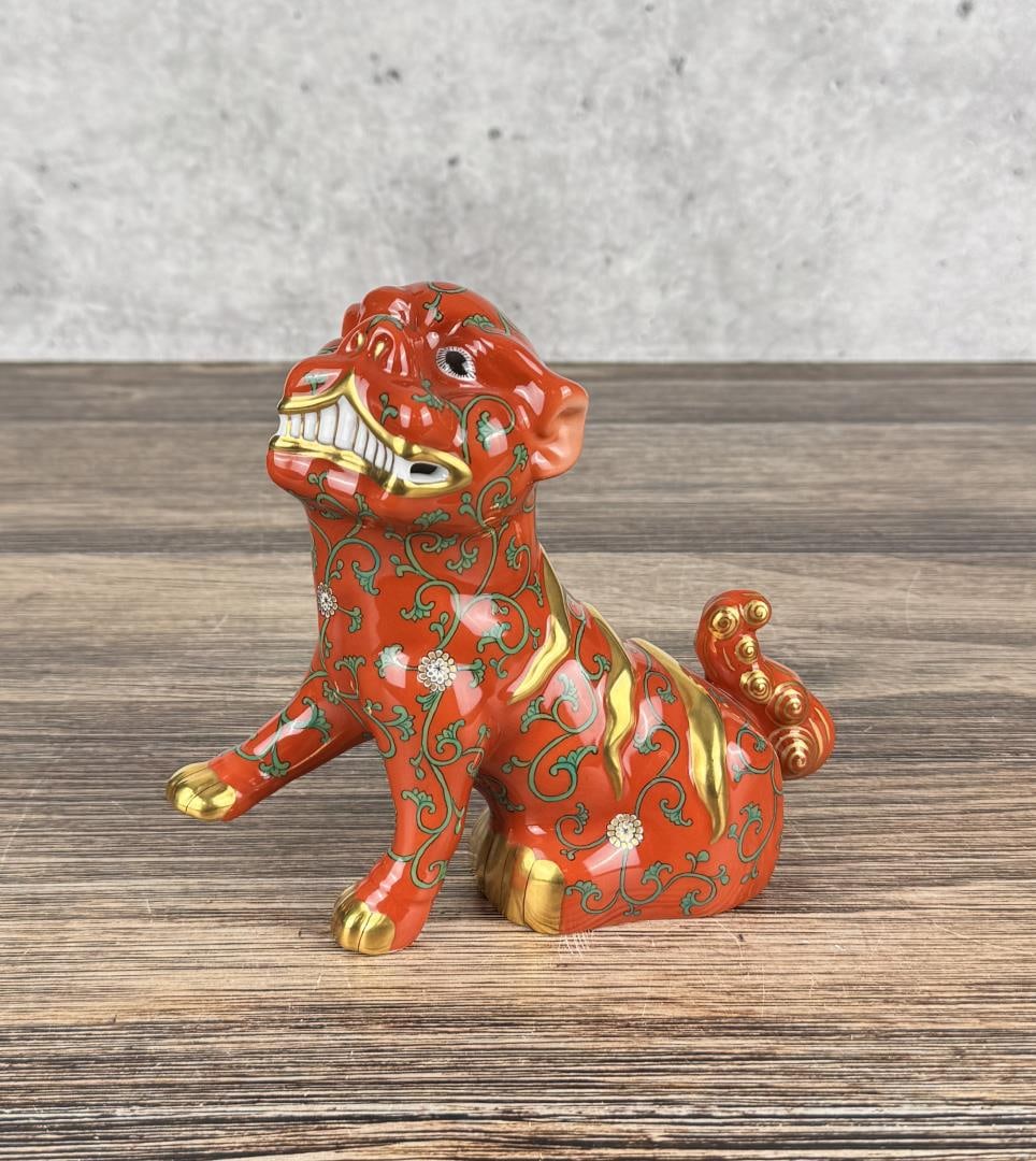 Herend Hungary Porcelain Red Dynasty Foo Dog (1 of 7)