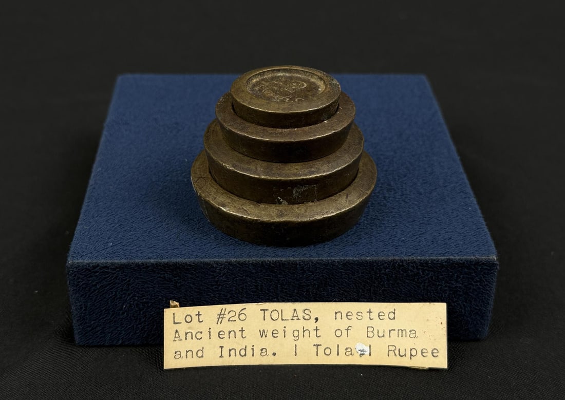 Antique Indian Tolas Scale Weight Set (1 of 7)