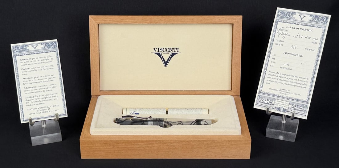 Visconti Voyager Demonstrator 888 Fountain Pen: New in box. 18k Gold Nib.
