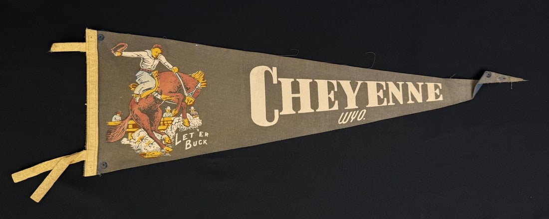 Cheyenne Wyoming Cowboy Souvenir Felt Pennant (1 of 4)