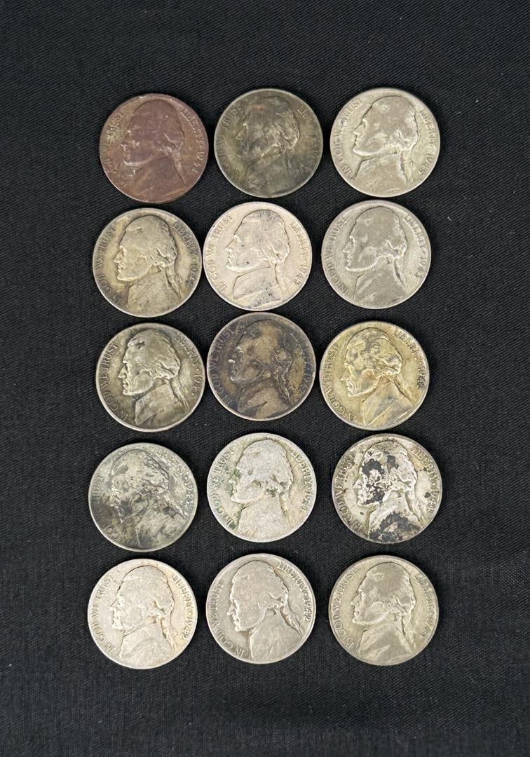 Collection of Jefferson Silver War Nickels (1 of 3)