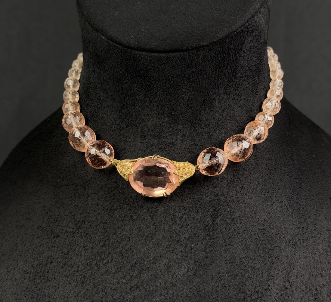 Art Deco Czech Faceted Glass Necklace (1 of 5)