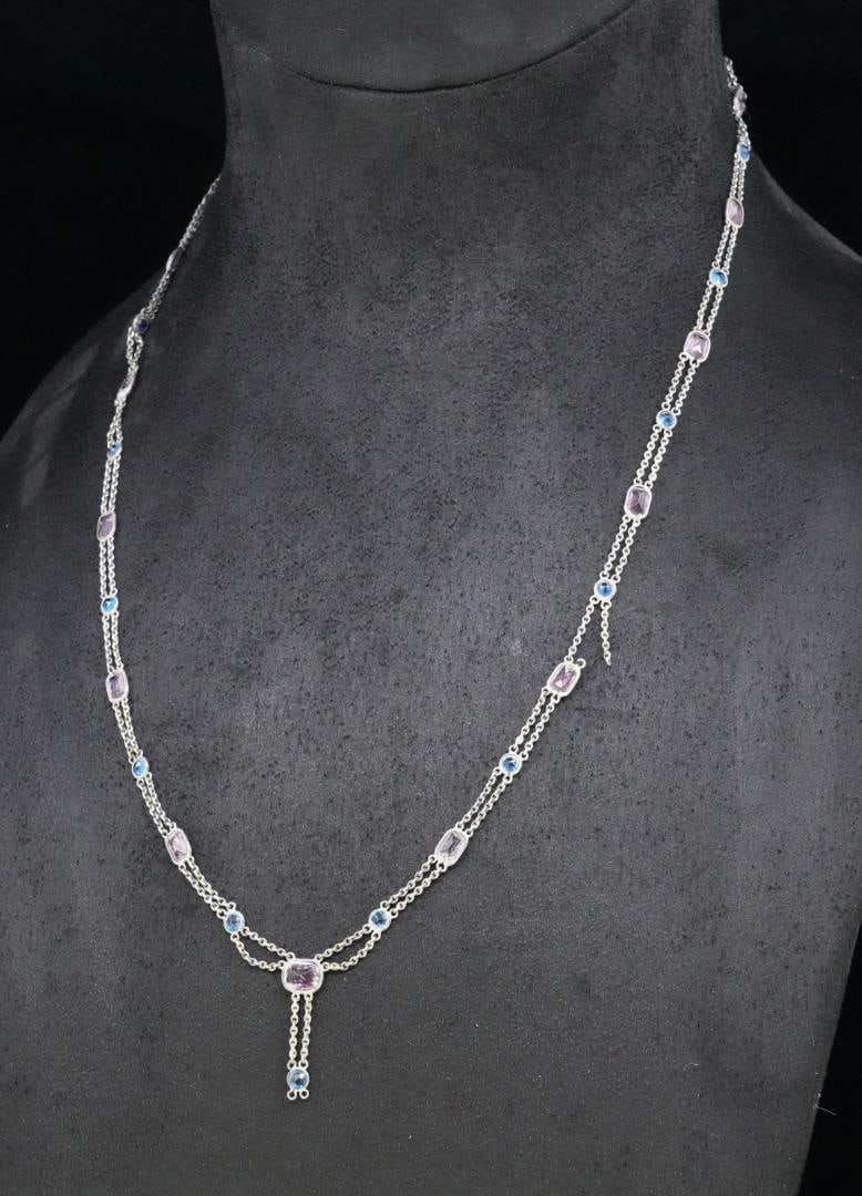 Sterling Silver Amethyst Topaz Necklace (1 of 5)