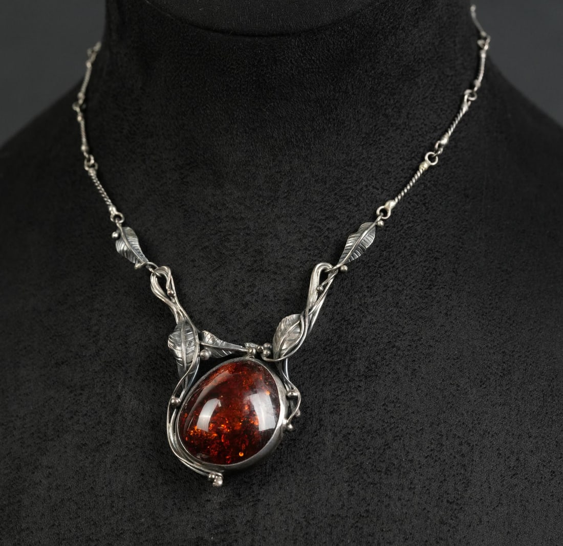 Sterling Silver Baltic Amber Necklace (1 of 6)