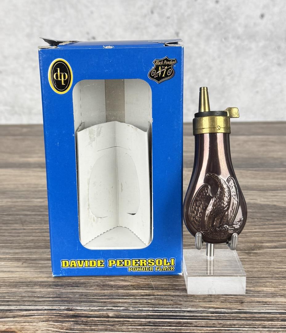 Davide Pedersoli Baby Copper .31 Powder Flask: New in box.