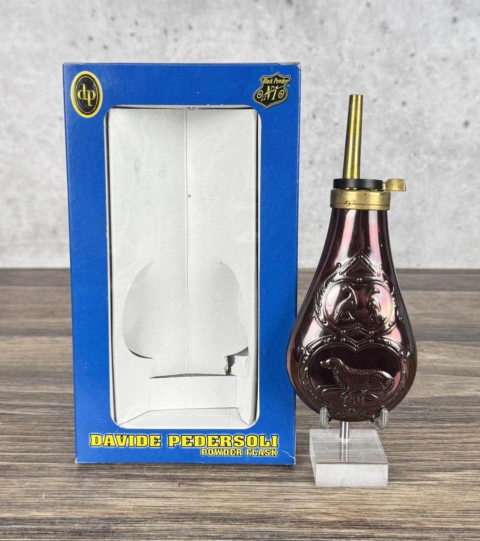 Davide Pedersoli Remington .44 Powder Flask: New in box.