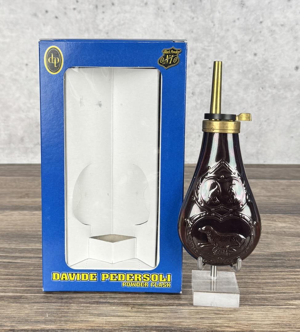 Davide Pedersoli Colt Pattern .44 Powder Flask: New in box.