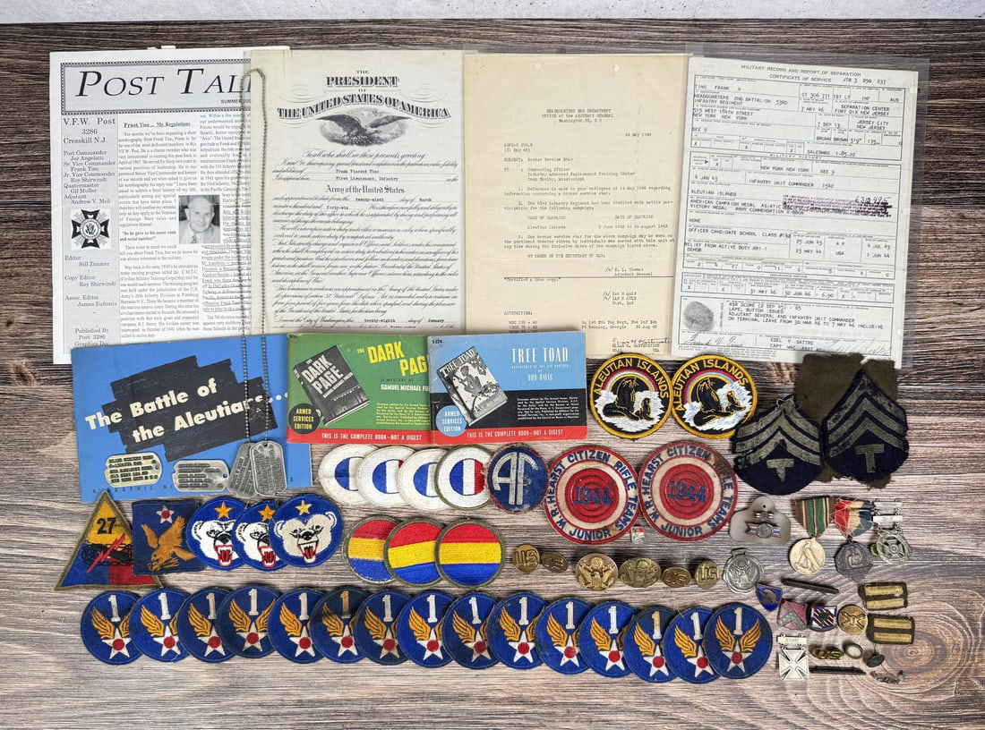 WW2 53rd Infantry US Army Named Grouping: Named to Frank V Tino, 2nd Battalion, 53rd Infantry Regiment.