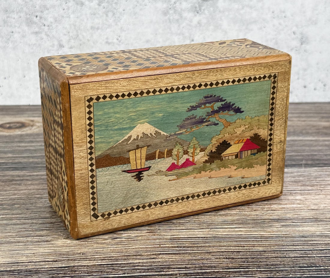 Japanese Wood Inlay Puzzle Box (1 of 5)