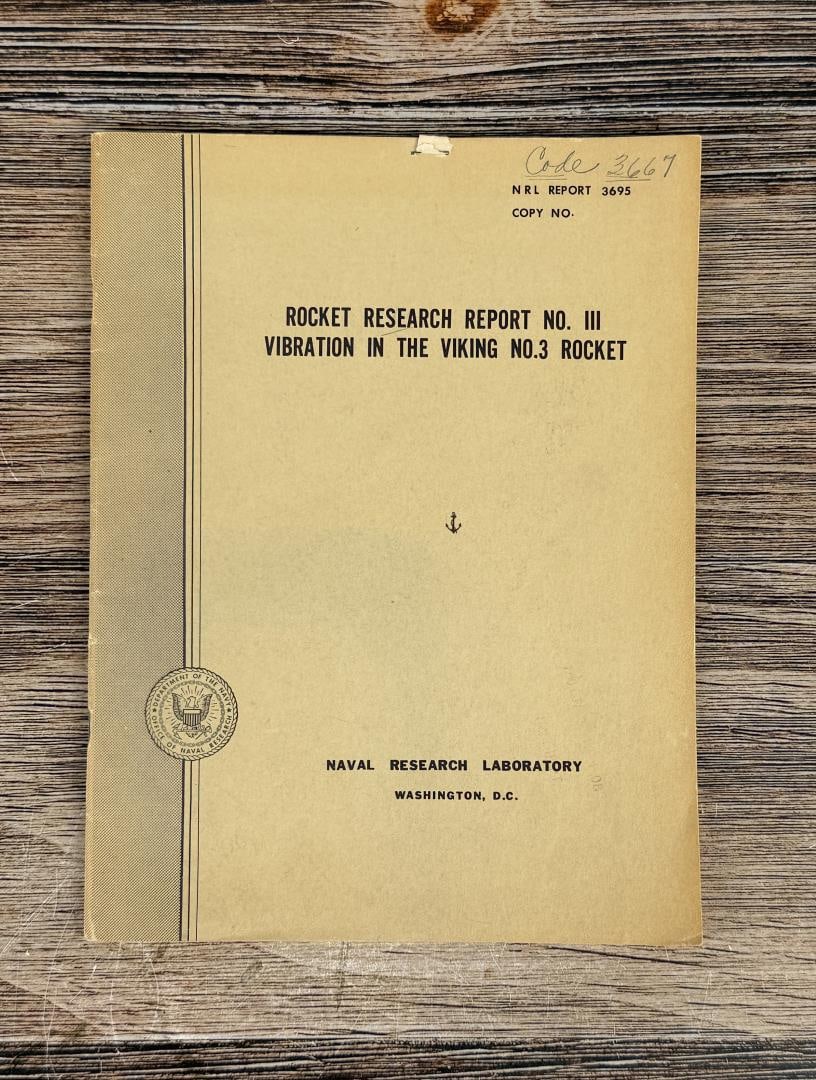 Rocket Research Report No III NRL Report 3695 (1 of 6)