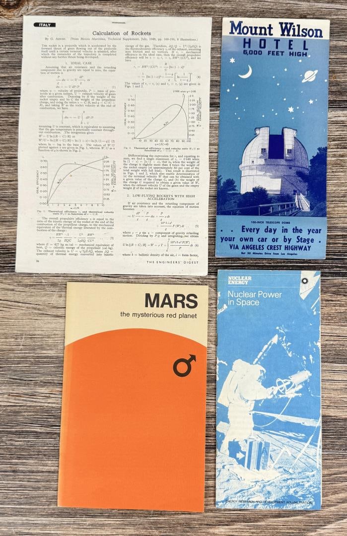 Collection of Space Exploration Ephemera: Provenance: The Rocket Development Library of Herbert Schaefer Herbert Schaefer was born and educated in Berlin, Germany and worked in the fields of mechanical and aeronautical engineering. In 1912,