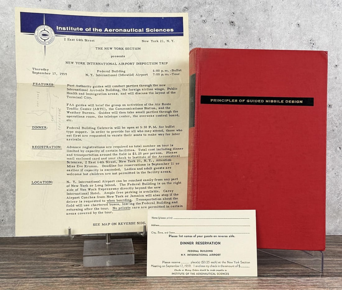Principles of Guided Missile Design: Arthur S. Locke. 1955 Provenance: The Rocket Development Library of Herbert Schaefer Herbert Schaefer was born and educated in Berlin, Germany and worked in the fields of mechanical and aeronautical