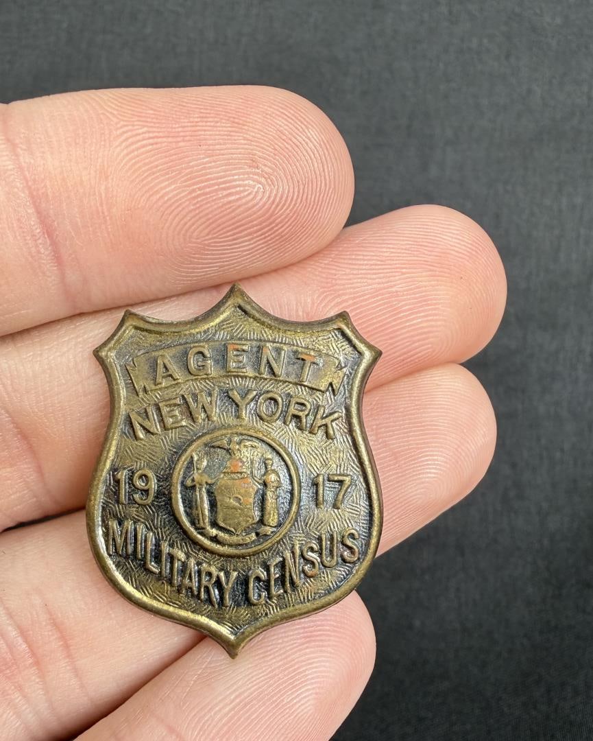 1917 New York Military Census Agent Badge (1 of 3)