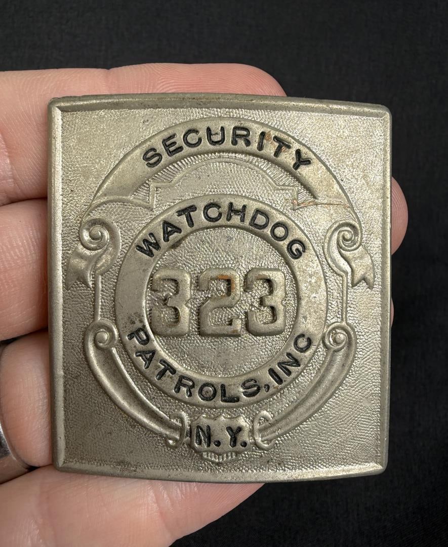 Watchdog Security Patrols New York Badge: 2" by 2 1/4".