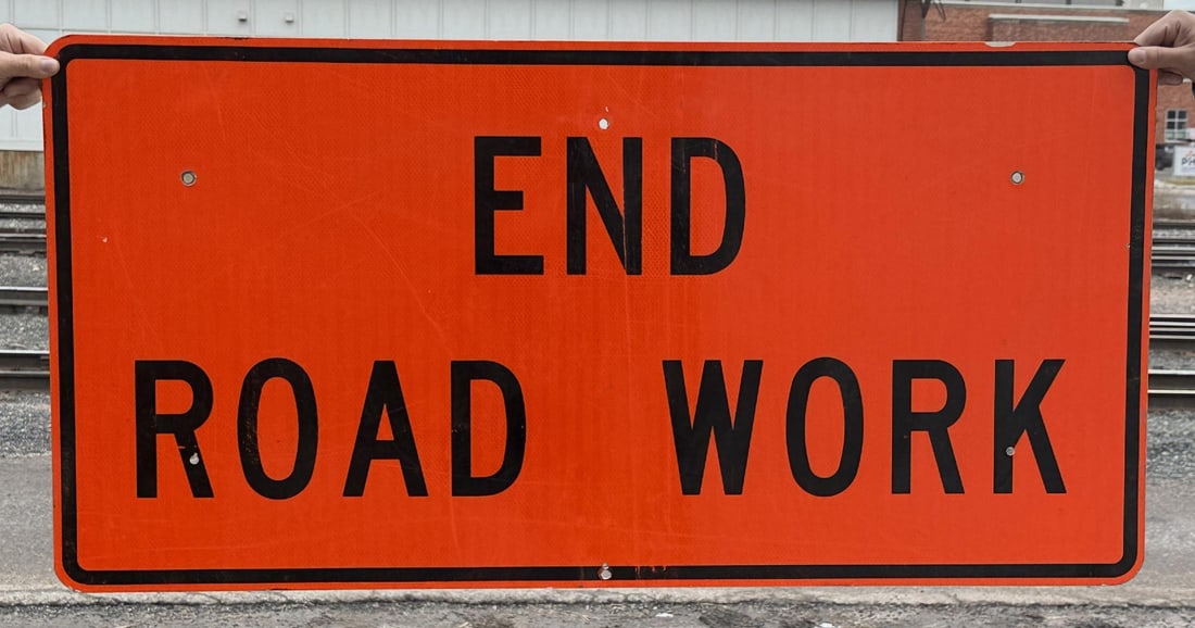 Montana Highway End Road Work Sign (1 of 3)