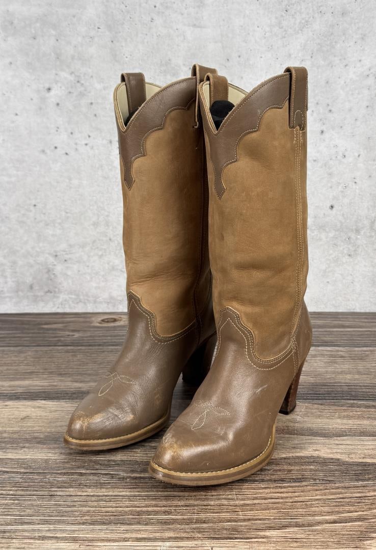Vintage Two Tone Zodiac Cowgirl Boots (1 of 9)