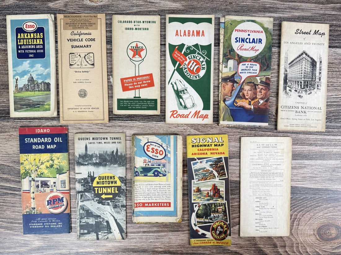 Collection of Vintage Road Travel Maps (1 of 3)