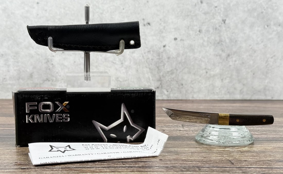 Fox Knives Mini Tanto 631 Knife: 440c stainless steel. Model Number: 02FX039. 4 1/8" long. Never used or carried.