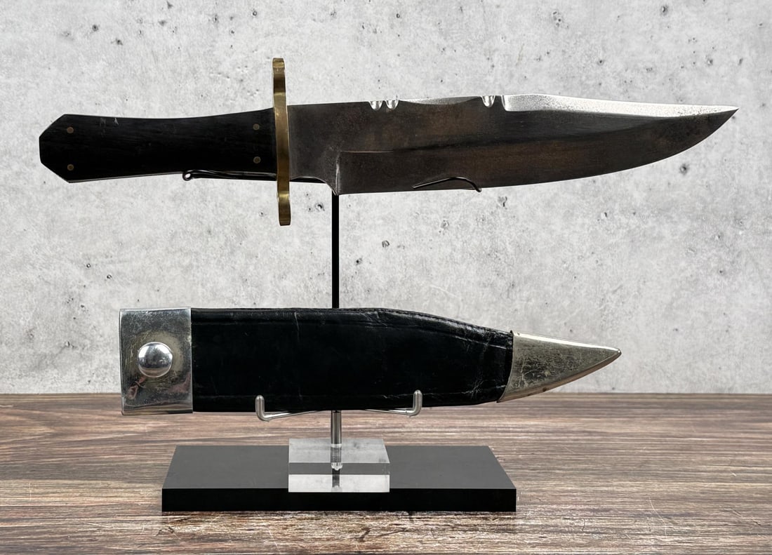 Custom Made Coffin Handle Bowie Knife: 14" long.